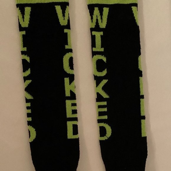 Wicked Socks - Black with lime green writing - Picture 2 of 5